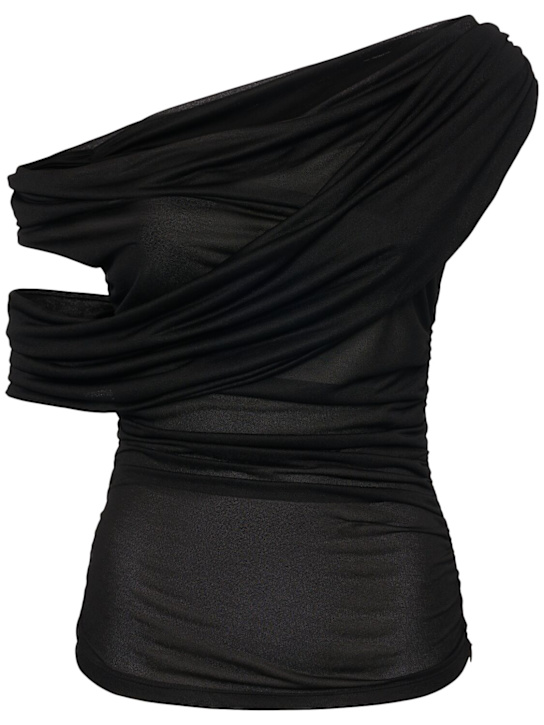 Draped jersey sablé top - Thumbnail 1