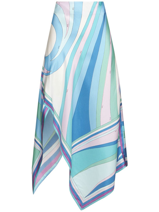 Pucci: Swan print silk skirt - women_0 | Luisa Via Roma