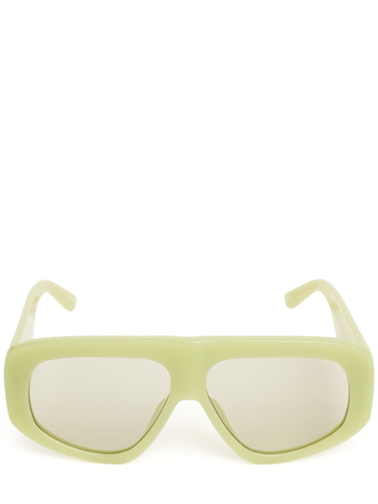 The Attico: Attico57 mask squared sunglasses - Acid Green - women_0 | Luisa Via Roma