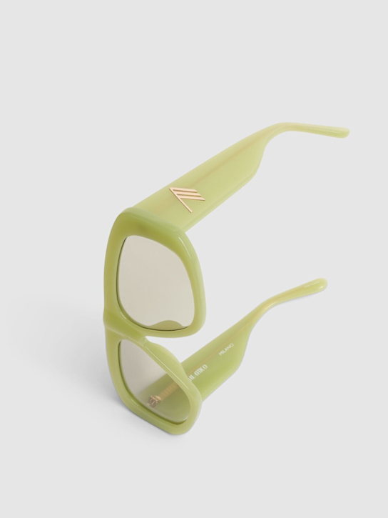 The Attico: Attico57 mask squared sunglasses - Acid Green - women_4 | Luisa Via Roma