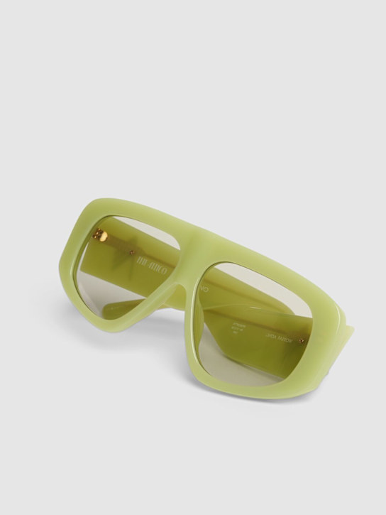 The Attico: Attico57 mask squared sunglasses - Acid Green - women_3 | Luisa Via Roma