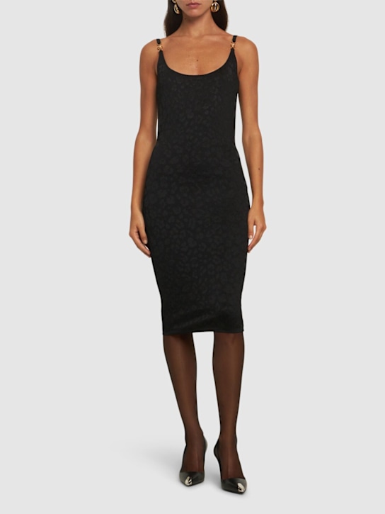 Versace: Leopard knit midi dress - women_1 | Luisa Via Roma