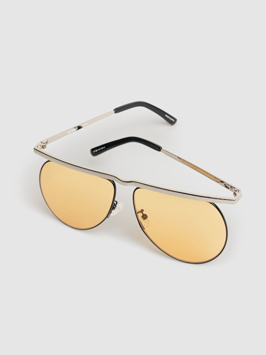 The Attico: Pilot metal sunglasses - Silver/Yellow - women_2 | Luisa Via Roma