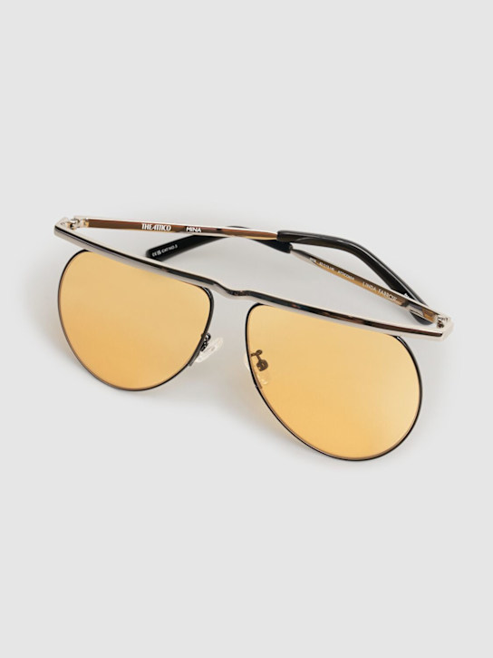 The Attico: Pilot metal sunglasses - Silver/Yellow - women_4 | Luisa Via Roma