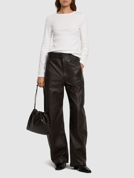 Flore Flore: T-shirt manches longues en coton bio Max Tee - Blanc - women_1 | Luisa Via Roma