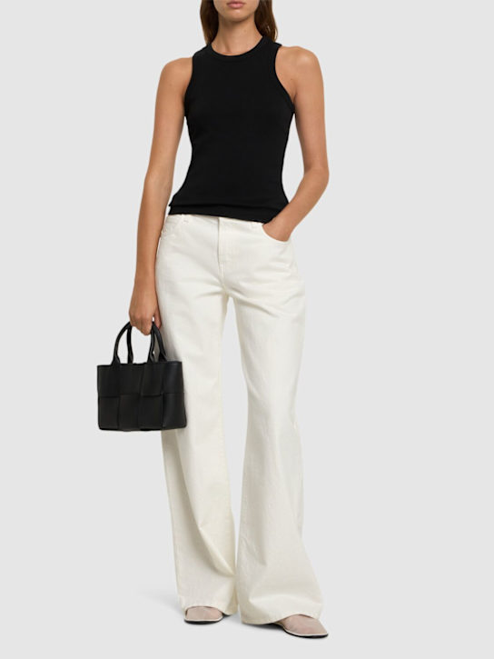 Flore Flore: Hannah Tank organic cotton rib tank top - Black - women_1 | Luisa Via Roma