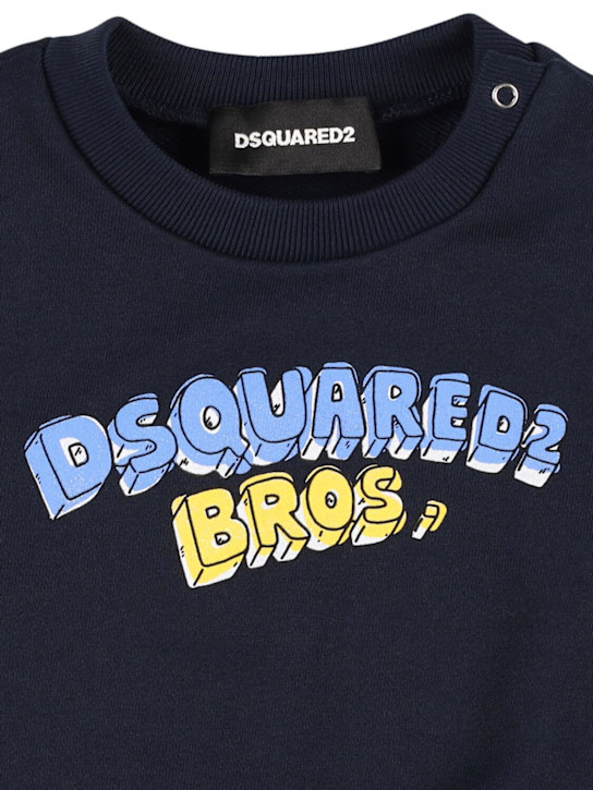 Dsquared2: Printed cotton crewneck sweatshirt - kids-boys_1 | Luisa Via Roma