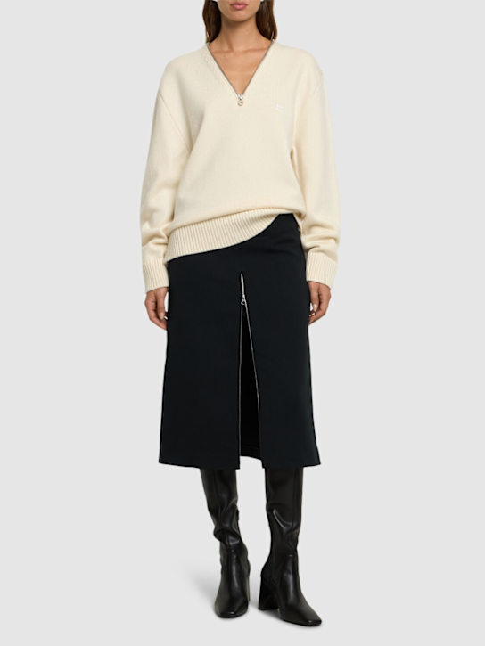 Courrèges: Zipped wool sweater - women_1 | Luisa Via Roma