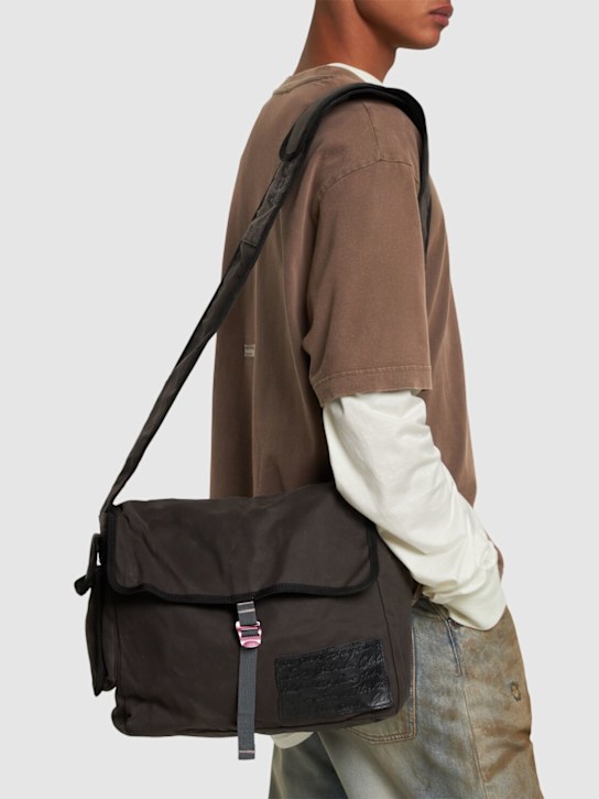Acne Studios: Andemer waxed messenger bag - men_1 | Luisa Via Roma