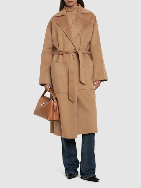 Nanushka: Alamo oversize wool & silk long coat - women_1 | Luisa Via Roma