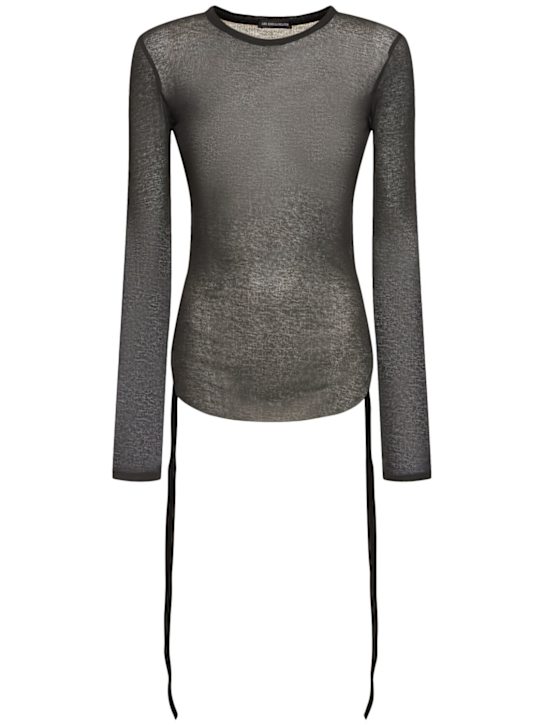 Ann Demeulemeester: Oke wrinkled jersey cropped top - Black - women_0 | Luisa Via Roma