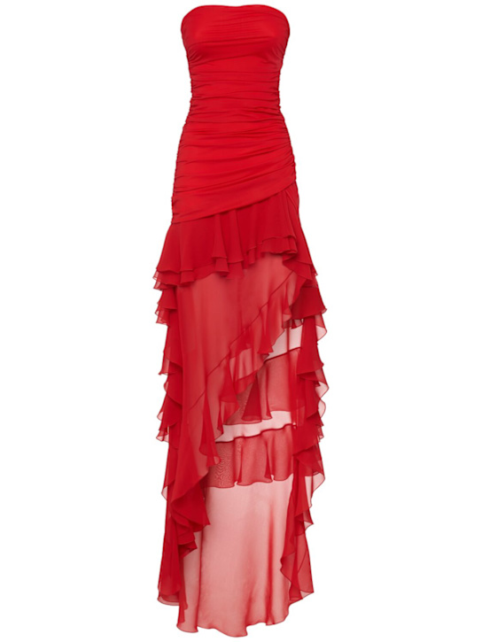 Blumarine: Strapless organza dress w/ruffles - women_0 | Luisa Via Roma