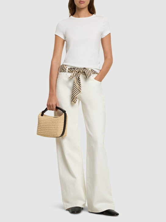 Flore Flore: Car Baby Tee organic cotton rib t-shirt - White - women_1 | Luisa Via Roma