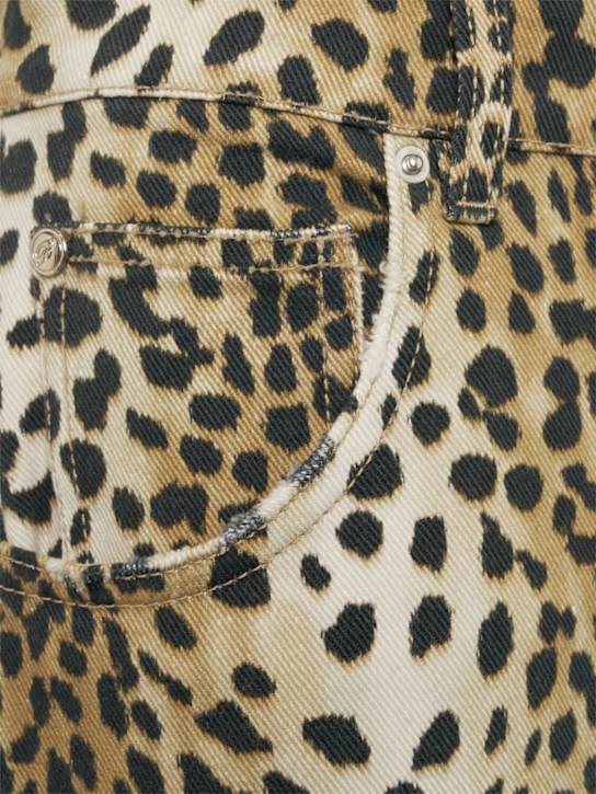 Blumarine: Leopard print high rise boyfriend jeans - Multicolor - women_4 | Luisa Via Roma