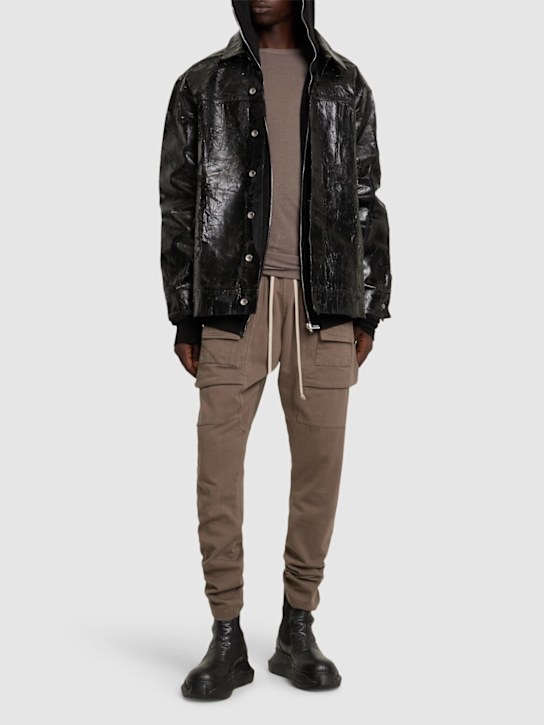 Rick Owens DRKSHDW: Creatch cotton drawstring cargo pants - men_1 | Luisa Via Roma