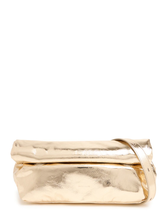 Jil Sander: Small Rollup metallic leather bag - women_0 | Luisa Via Roma
