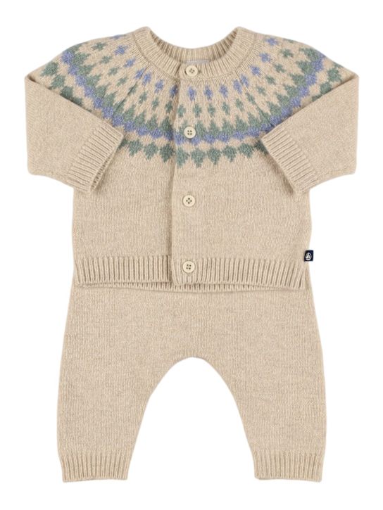 Petit Bateau: Tricot wool blend cardigan & pants - kids-boys_0 | Luisa Via Roma