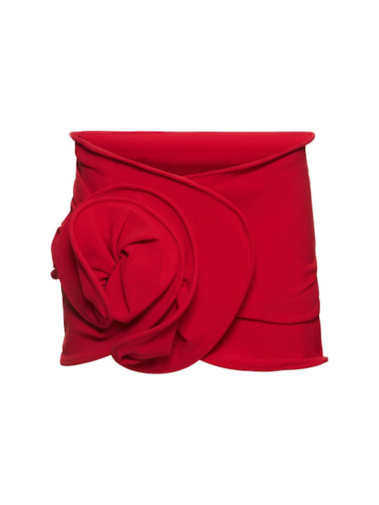 Magda Butrym: 3D flower wool blend mini skirt - women_0 | Luisa Via Roma