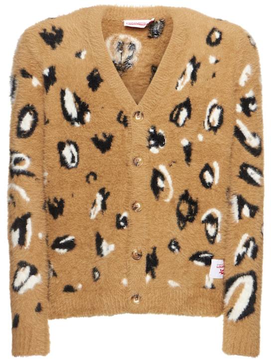 Charles Jeffrey LOVERBOY: Fluffy buttoned cardigan - Brown Leopard - men_0 | Luisa Via Roma