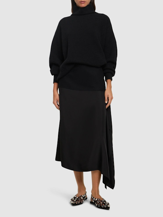 Sportmax: Veliero rib knit turtleneck long sweater - women_1 | Luisa Via Roma
