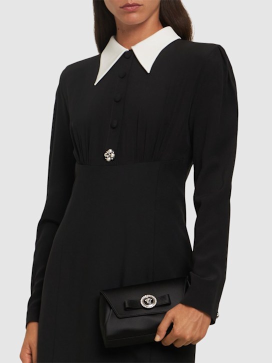 Versace: Gianni Ribbon satin evening clutch - women_1 | Luisa Via Roma