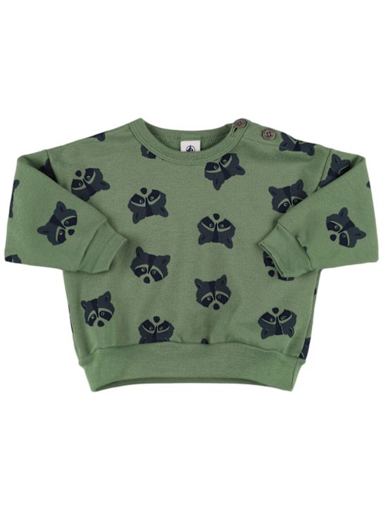 Petit Bateau: Sweatshirt aus Baumwolle - Dunkelgrün - kids-girls_0 | Luisa Via Roma