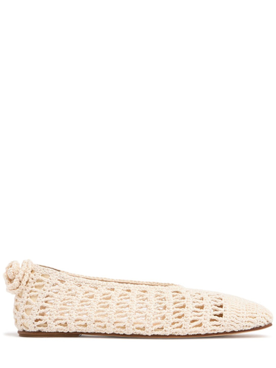 Magda Butrym: 10mm Crochet ballerina flats - Cream - women_0 | Luisa Via Roma