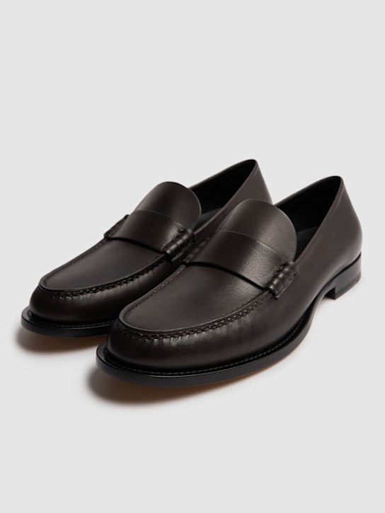 The Row: 20mm Novus leather loafers - Dark Brown - women_2 | Luisa Via Roma