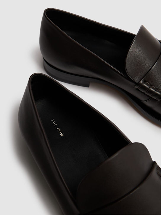 The Row: 20mm Novus leather loafers - Dark Brown - women_3 | Luisa Via Roma
