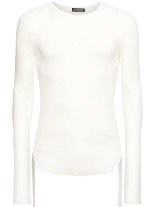 Ann Demeulemeester: Brando wrinkled cropped long sleeve top - men_0 | Luisa Via Roma