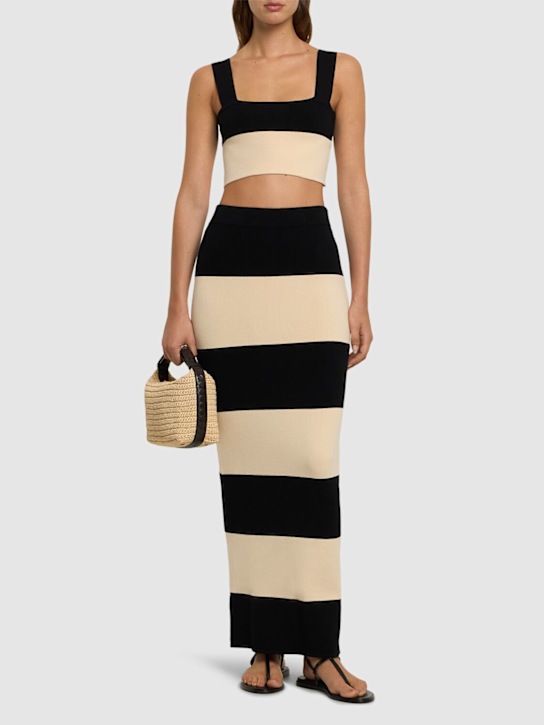 POSSE: Theo striped knit long skirt - women_1 | Luisa Via Roma