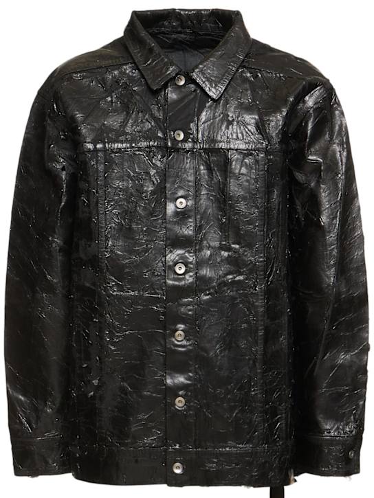 Rick Owens DRKSHDW: Jumbo worker denim jacket - men_0 | Luisa Via Roma