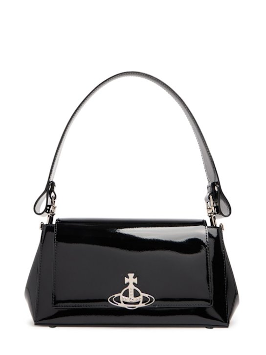 Vivienne Westwood: Medium Hazel patent leather shoulder bag - women_0 | Luisa Via Roma
