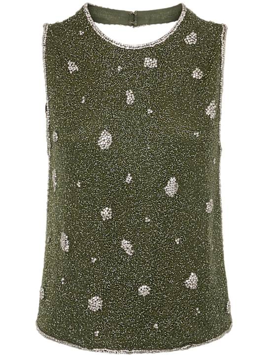Giuseppe Di Morabito: Embellished open back top - Green - women_0 | Luisa Via Roma