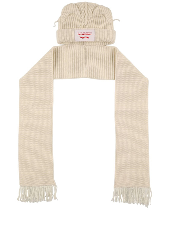 Charles Jeffrey LOVERBOY: Chunky ears beanie w/ scarf - women_0 | Luisa Via Roma