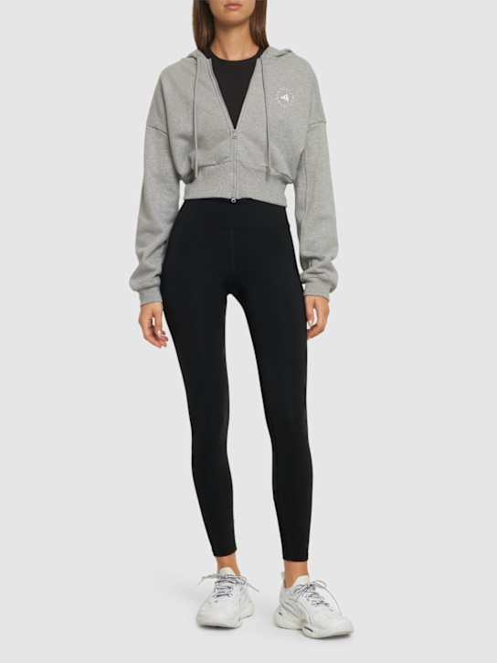 adidas By Stella McCartney: Felpa cropped con cappuccio - women_1 | Luisa Via Roma