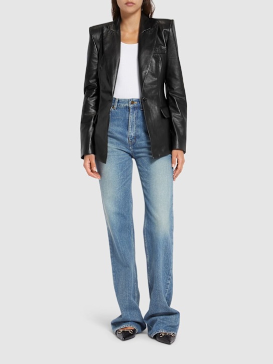 Giuseppe Di Morabito: Leather blazer - women_1 | Luisa Via Roma