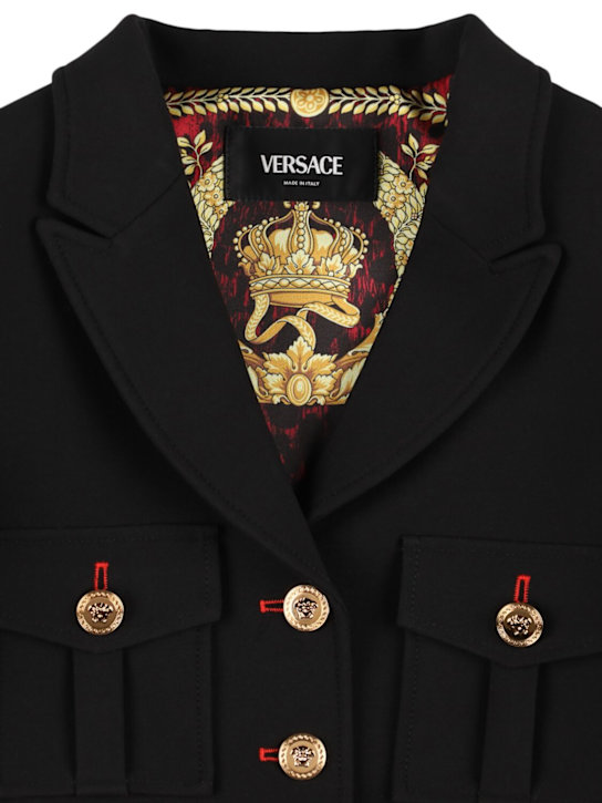 Versace: Poly blend jacket - Black - kids-girls_1 | Luisa Via Roma