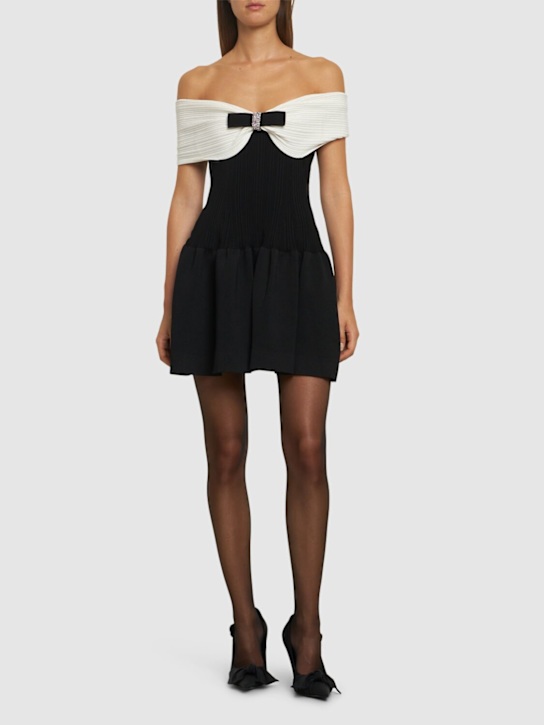 Self-portrait: Off-the-shoulder knit mini dress - women_1 | Luisa Via Roma