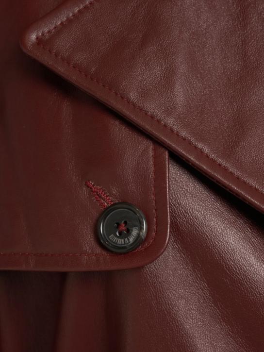 Giuseppe Di Morabito: Lamb leather long trench coat - Bordeaux - women_4 | Luisa Via Roma