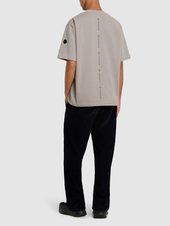 Moncler: Logo cotton t-shirt - men_1 | Luisa Via Roma