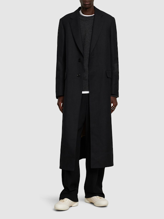 Dries Van Noten: Redwoon wool coat - Black - men_1 | Luisa Via Roma