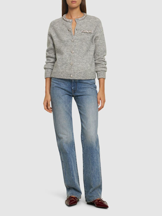 Self-portrait: Embellished viscose blend knit cardigan - women_1 | Luisa Via Roma