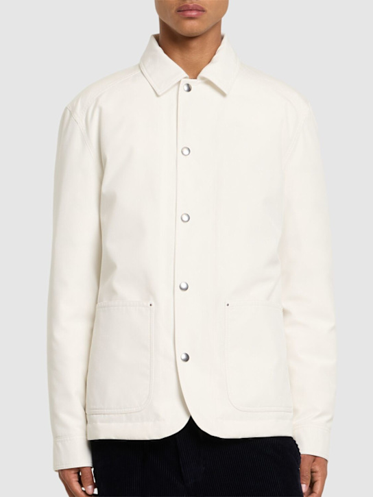 Moncler: Buffaure tech & cotton down jacket - men_3 | Luisa Via Roma