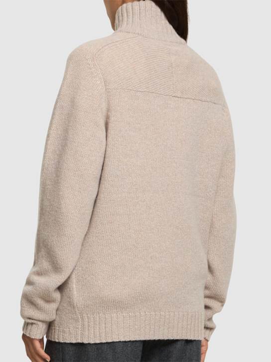 Carven: Wool turtleneck sweater - Beige - women_2 | Luisa Via Roma