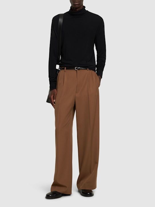 The Row: Pantalon en laine Holl - Fawn - men_1 | Luisa Via Roma