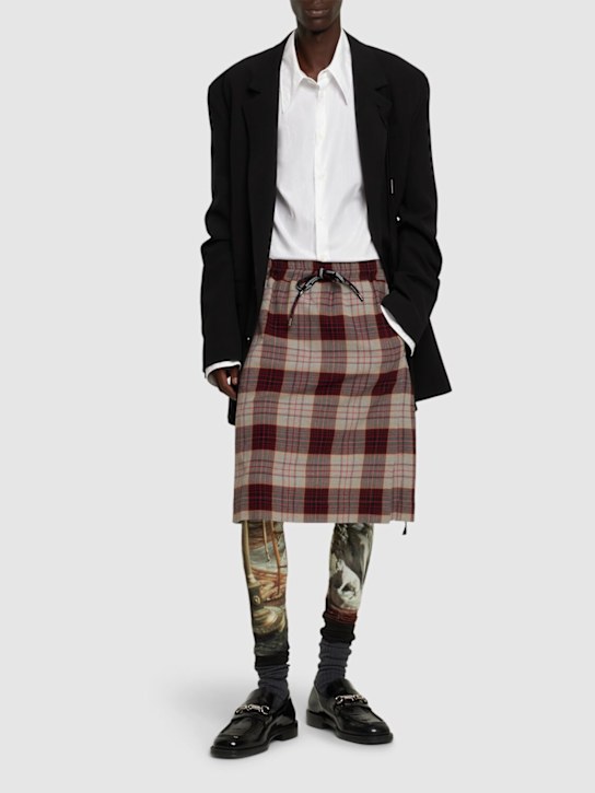 Vivienne Westwood: Viscose & wool kilt - Red Check - men_1 | Luisa Via Roma