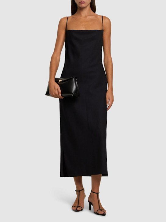 Carven: Midikleid aus Grain de Poudre - Dunkelblau - women_1 | Luisa Via Roma