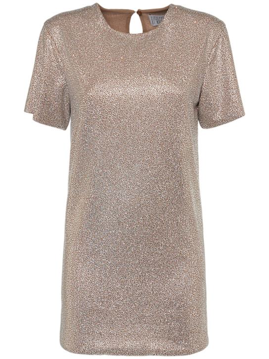 Giuseppe Di Morabito: Embellished viscose mini dress - Silver - women_0 | Luisa Via Roma