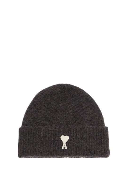 AMI Paris: ADC alpaca blend beanie - Dark Grey - women_0 | Luisa Via Roma